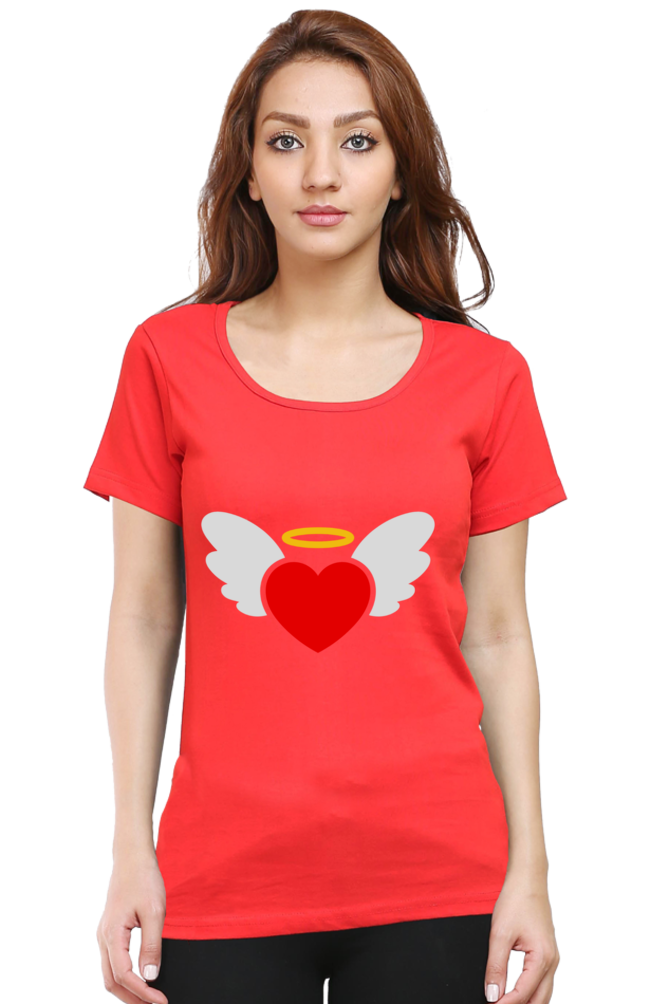 Heart Wings Half Sleeve Printed T-shirt