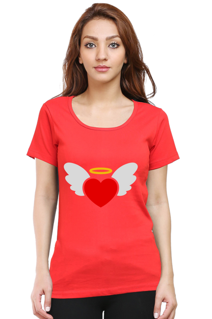 Heart Wings Half Sleeve Printed T-shirt