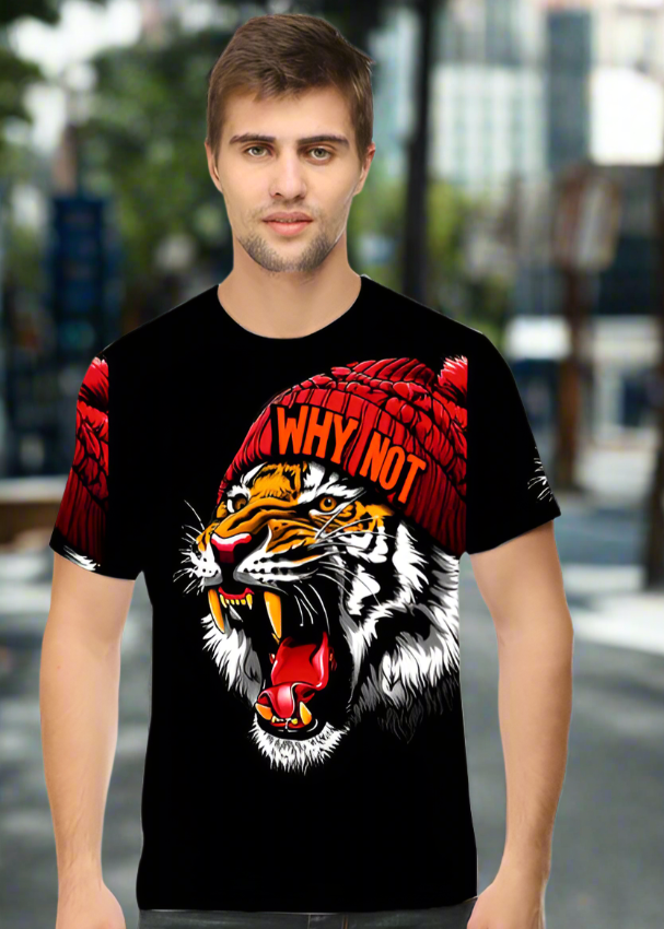 Why Not Tiger Design Printed T-Shirt