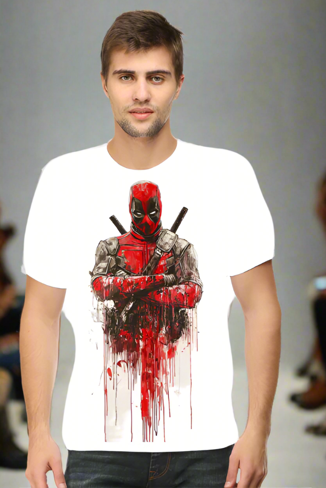 Bold Deadpool Design Printed T-shirt