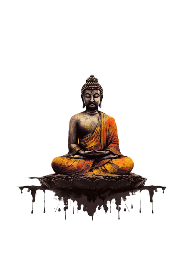 Buddha Clipart Printed T-Shirt