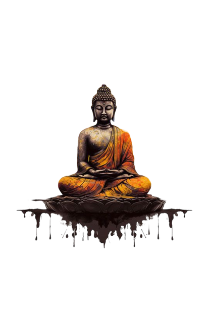 Buddha Clipart Printed T-Shirt