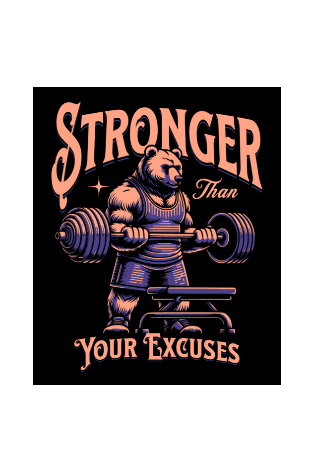 Stronger Gym Bear Printed Sweatshirt