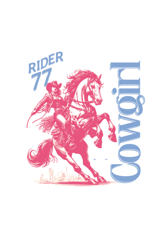 Cowgirl Rider Art Printed Sweatshirt