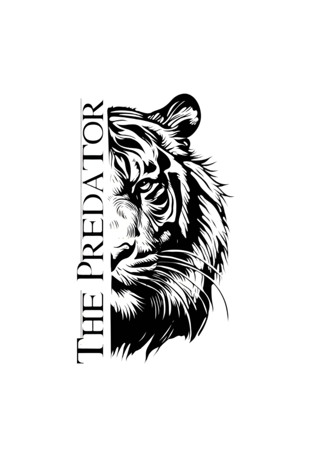 Tiger Illustration Art Printed Plus Size T-Shirt