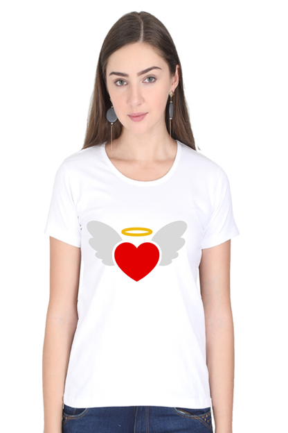 Heart Wings Half Sleeve Printed T-shirt