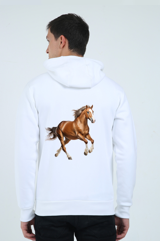 Horse Design Unisexual Printed Zipper Hoodie