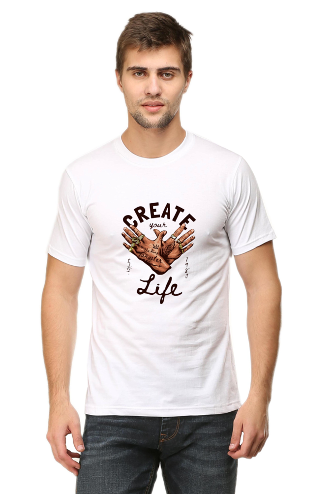 Create Your Life Art Printed Plus Size T-Shirt