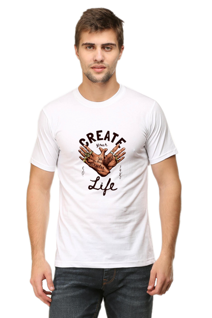 Create Your Life Art Printed Plus Size T-Shirt