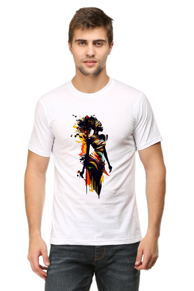 Lady Paint Art Printed T-Shirt