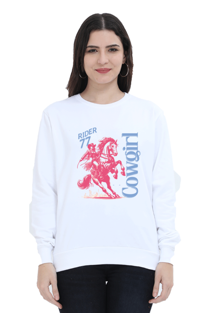 Cowgirl Rider Art Printed Sweatshirt