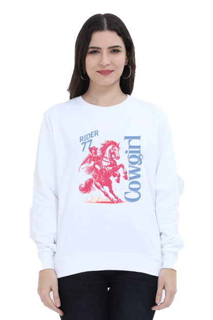 Cowgirl Rider Art Printed Sweatshirt