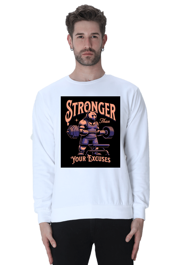 Stronger Gym Bear Printed Sweatshirt