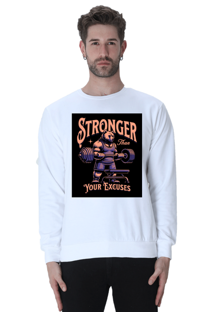 Stronger Gym Bear Printed Sweatshirt