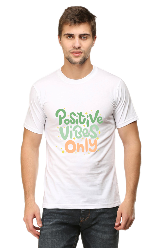 Positive Vibes Only Quote Printed T-Shirt