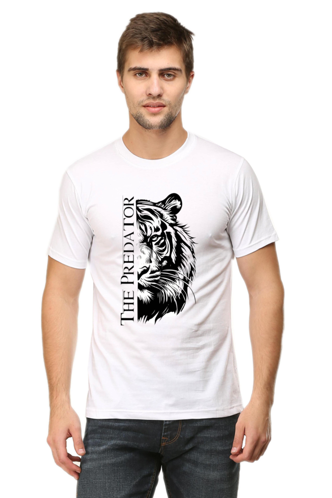 Tiger Illustration Art Printed Plus Size T-Shirt