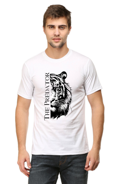 Tiger Illustration Art Printed Plus Size T-Shirt