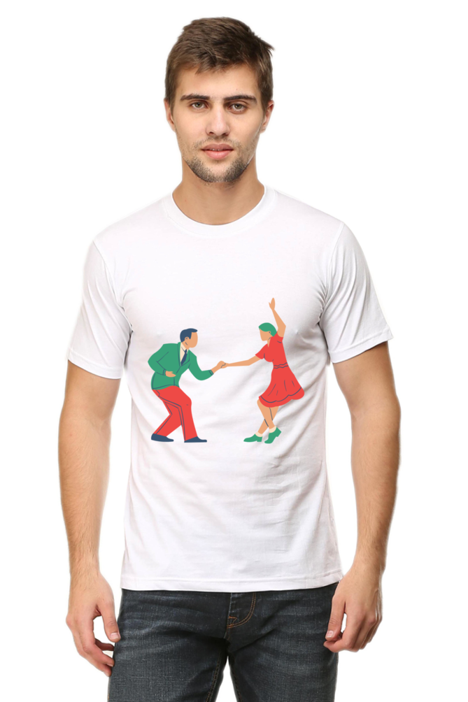 Dancing Couple Design Printed T-Shirt