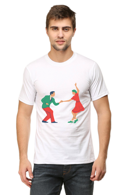 Dancing Couple Design Printed T-Shirt