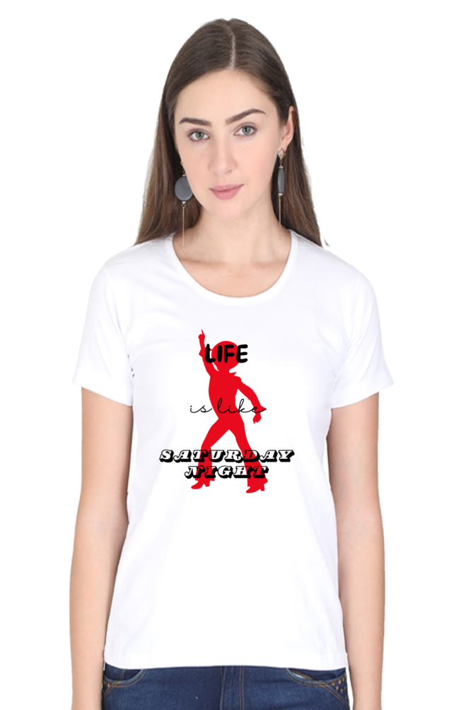 Life Quote Design Half Sleeve Printed T-Shirt