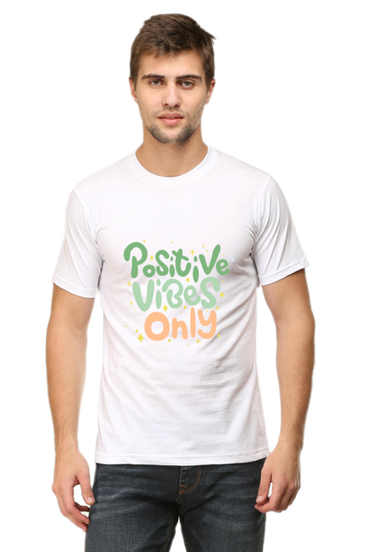 Positive Vibes Only Quote Printed T-Shirt