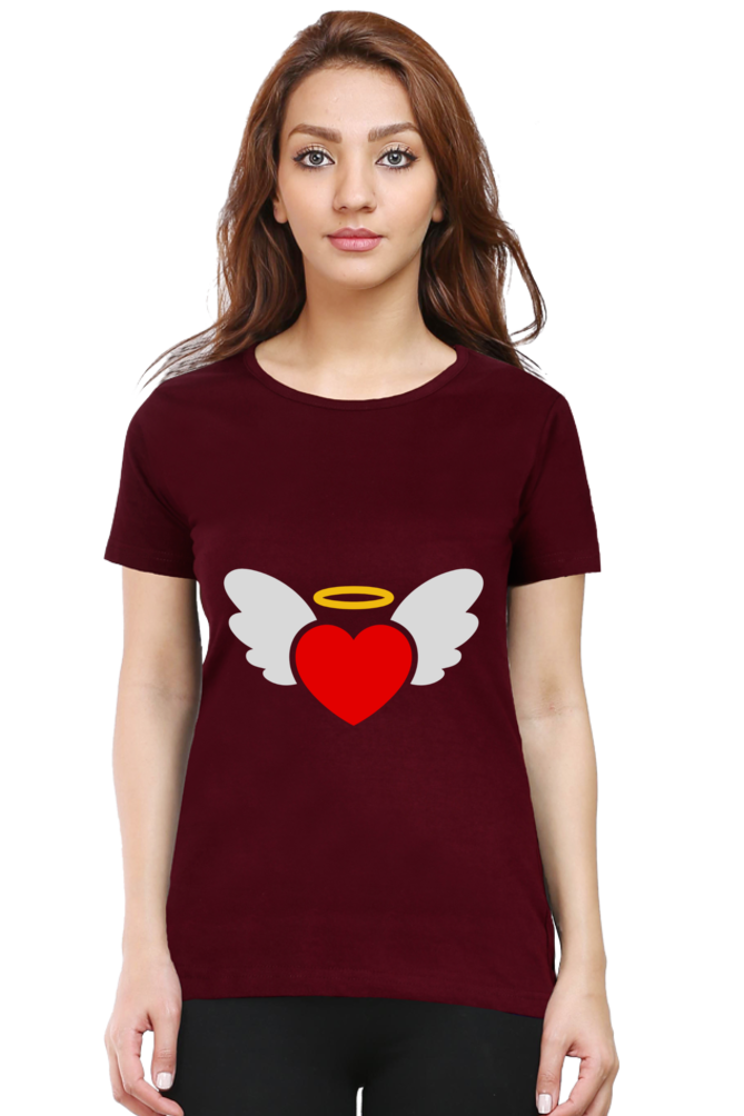 Heart Wings Half Sleeve Printed T-shirt