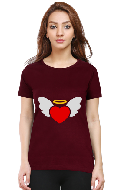 Heart Wings Half Sleeve Printed T-shirt