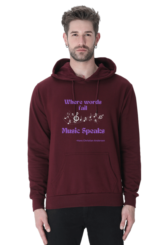 Music Speak Quote Printed Unisexual Hoodie Sweatshirt