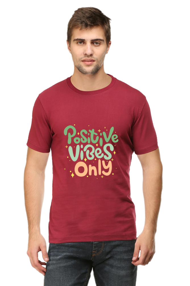 Positive Vibes Only Quote Printed T-Shirt