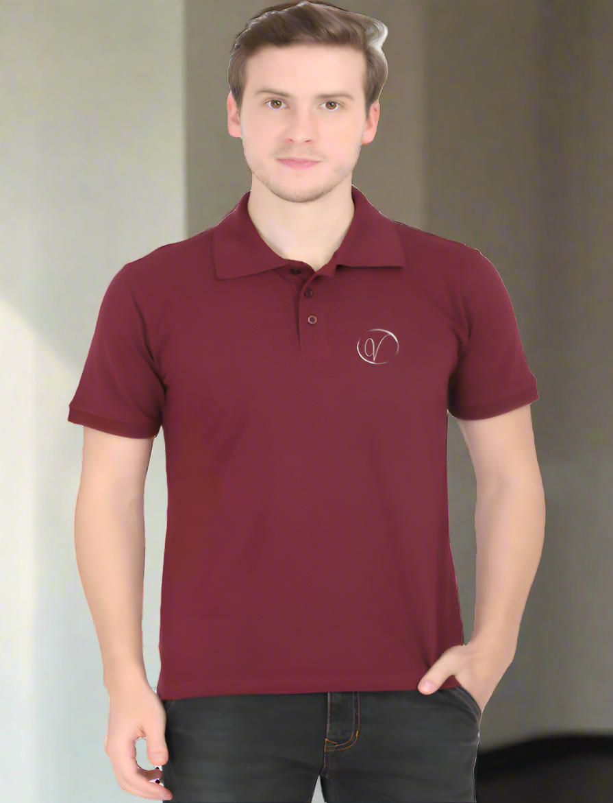 Maroon Formal Polo T-Shirt