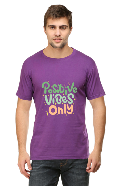 Positive Vibes Only Quote Printed T-Shirt