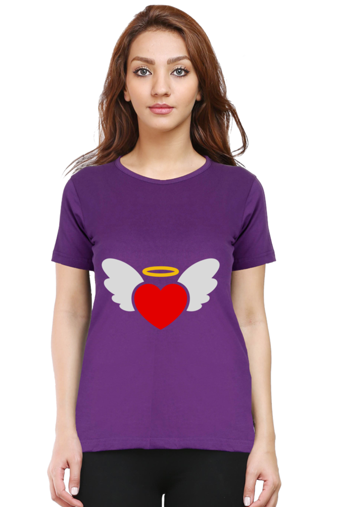 Heart Wings Half Sleeve Printed T-shirt