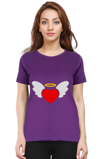 Heart Wings Half Sleeve Printed T-shirt