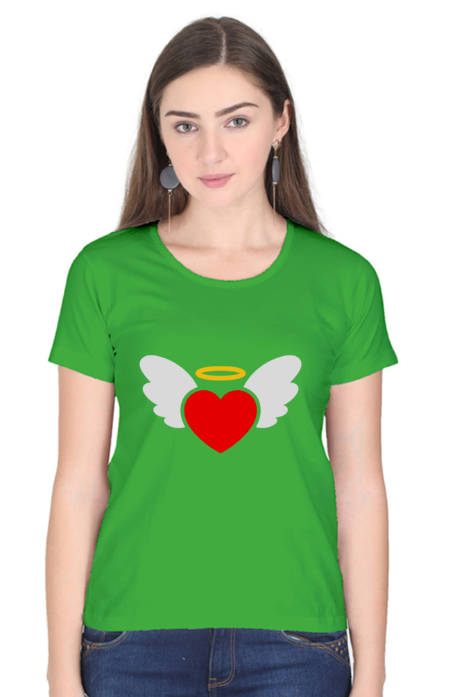 Heart Wings Half Sleeve Printed T-shirt