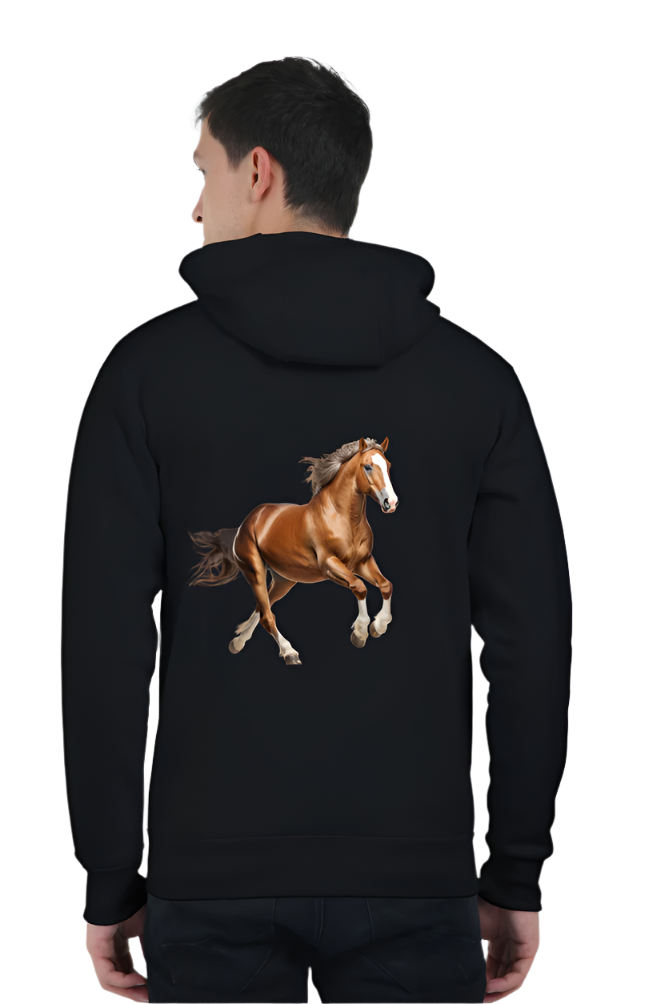 Horse Design Unisexual Printed Zipper Hoodie