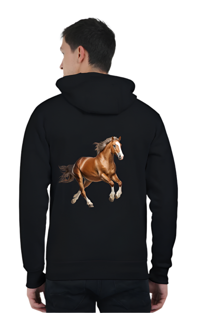 Horse Design Unisexual Printed Zipper Hoodie