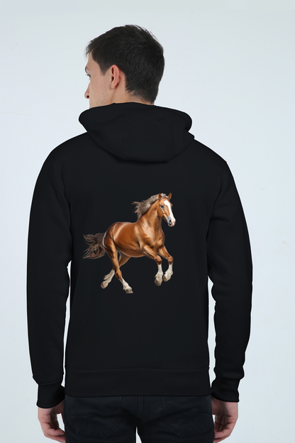 Horse Design Unisexual Printed Zipper Hoodie