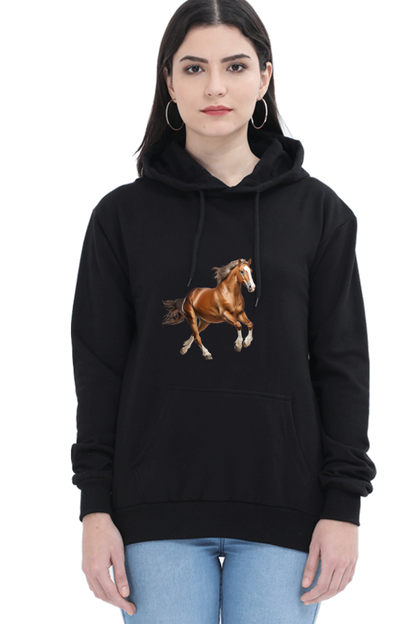 Brown Horse Design Printed Sweatshirt