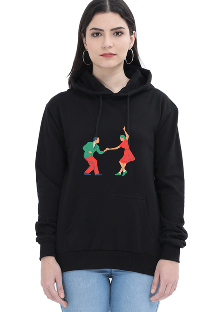 Dancing Couple Printed Hoodie Sweatshirt