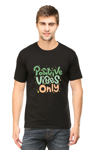 Positive Vibes Only Quote Printed T-Shirt