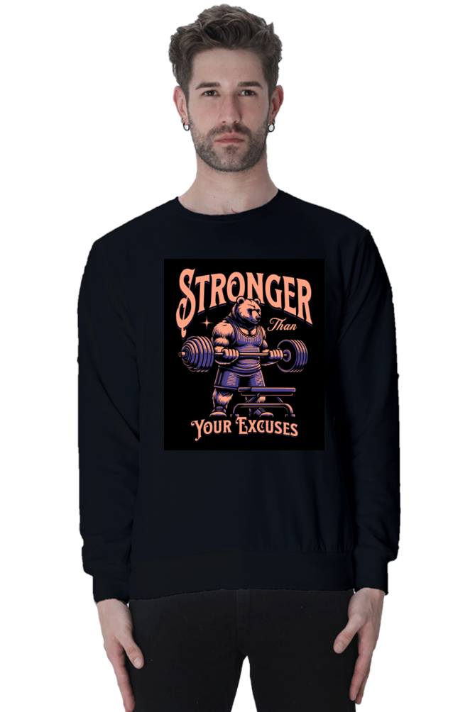 Stronger Gym Bear Printed Sweatshirt