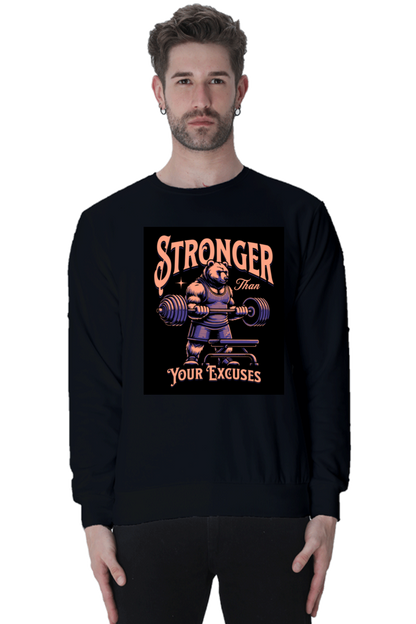 Stronger Gym Bear Printed Sweatshirt