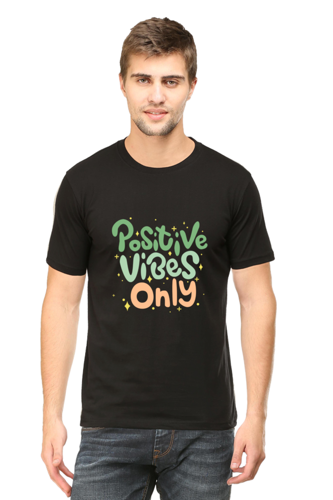 Positive Vibes Only Quote Printed T-Shirt