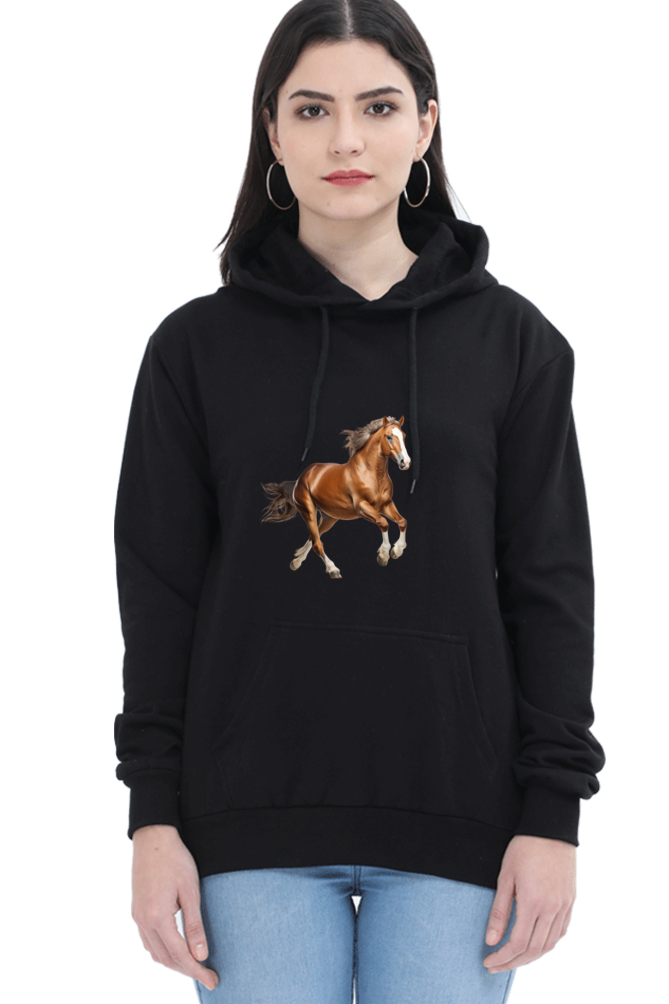 Brown Horse Design Printed Sweatshirt