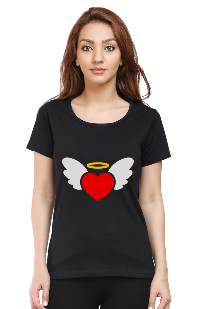 Heart Wings Half Sleeve Printed T-shirt