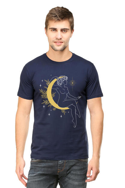 Woman on Moon Art Printed T-shirt