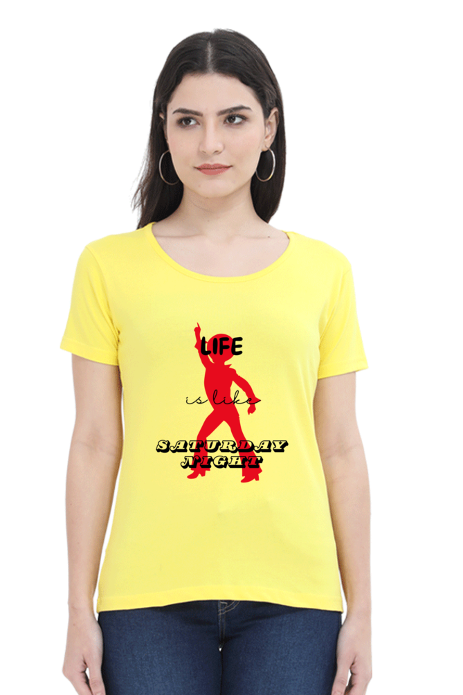 Life Quote Design Half Sleeve Printed T-Shirt