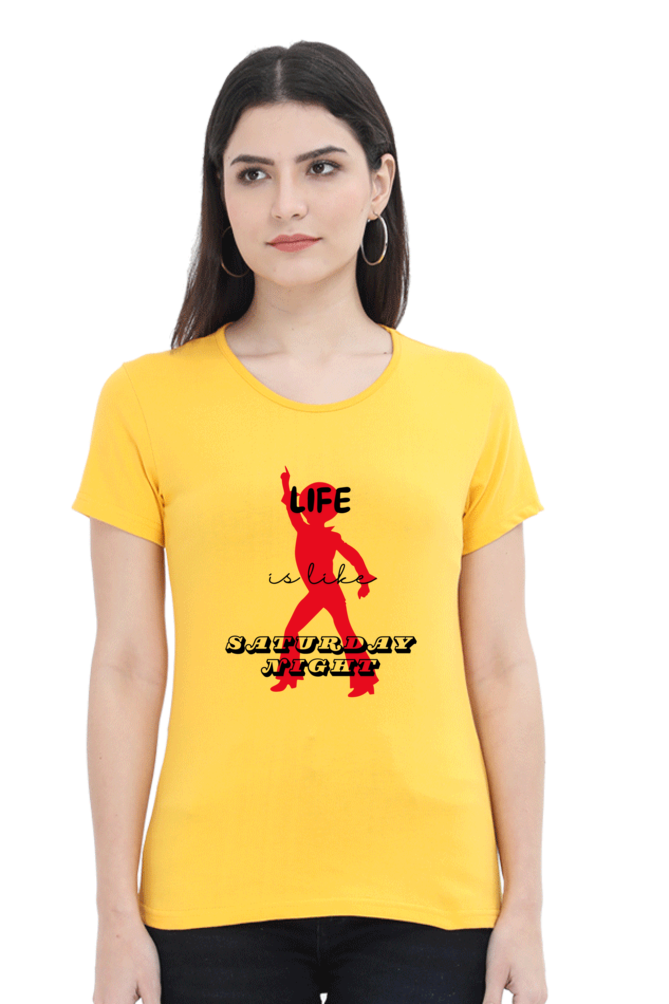 Life Quote Design Half Sleeve Printed T-Shirt