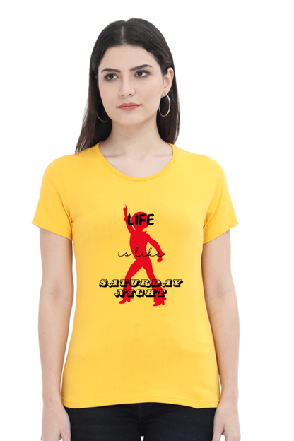 Life Quote Design Half Sleeve Printed T-Shirt