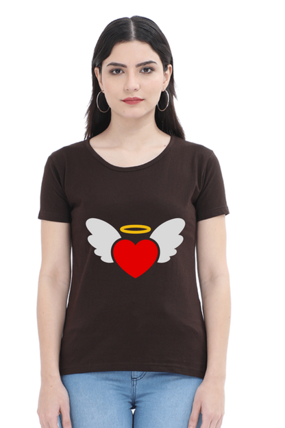 Heart Wings Half Sleeve Printed T-shirt